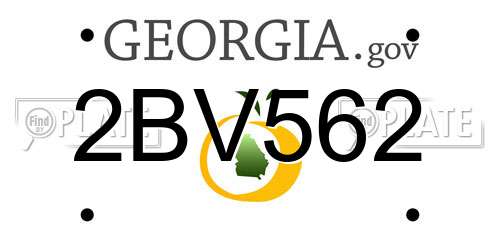 2BV562 Georgia License Plate