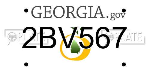 2BV567 Georgia License Plate