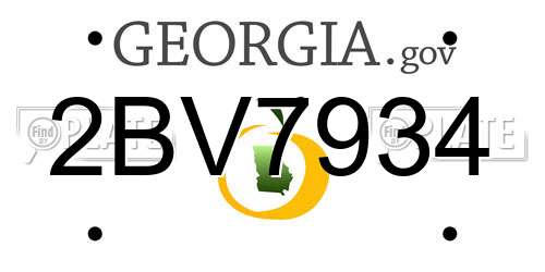 2BV7934 Georgia License Plate