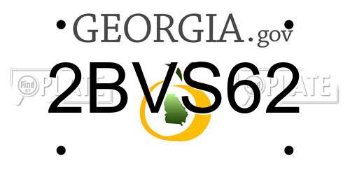 2BVS62 Georgia License Plate