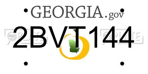 2BVT144 Georgia License Plate