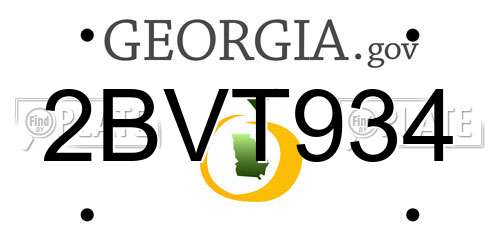2BVT934 Georgia License Plate