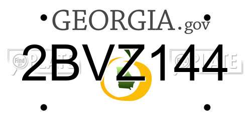 2BVZ144 Georgia License Plate