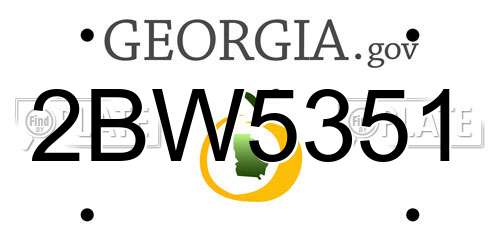 2BW5351 Georgia License Plate