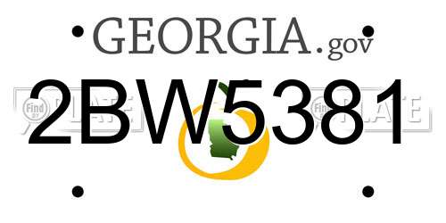 2BW5381 Georgia License Plate