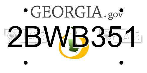 2BWB351 Georgia License Plate