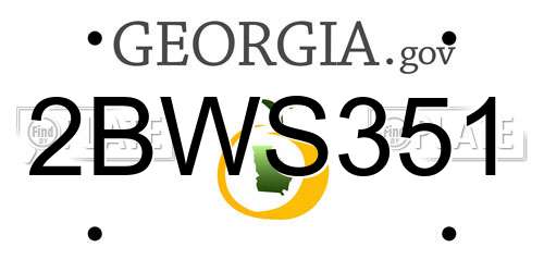 2BWS351 Georgia License Plate