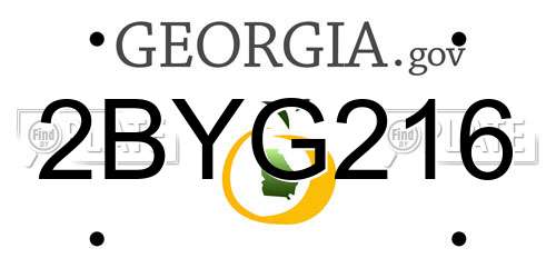 2BYG216 Georgia License Plate