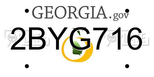 2BYG716 Georgia License Plate