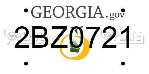 2BZ0721 Georgia License Plate