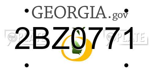 2BZ0771 Georgia License Plate