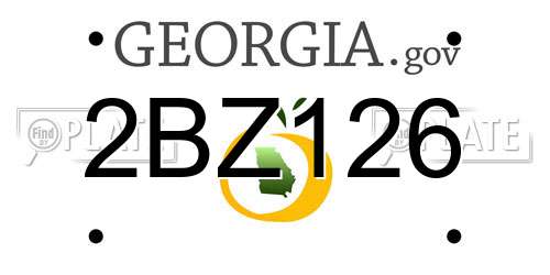 2BZ126 Georgia License Plate