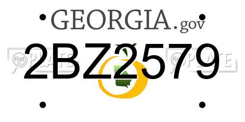 2BZ2579 Georgia License Plate