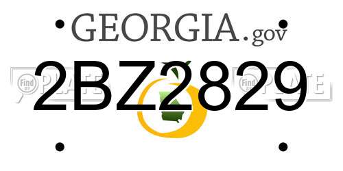 2BZ2829 Georgia License Plate