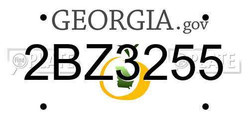 2BZ3255 Georgia License Plate