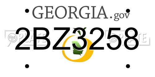 2BZ3258 Georgia License Plate