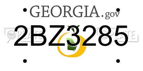 2BZ3285 Georgia License Plate
