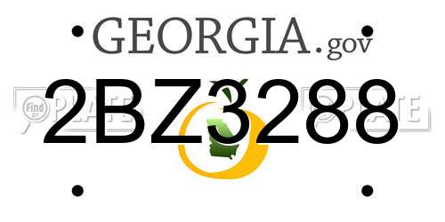2BZ3288 Georgia License Plate