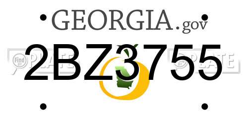 2BZ3755 Georgia License Plate