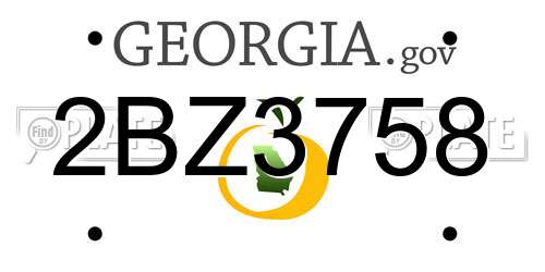 2BZ3758 Georgia License Plate