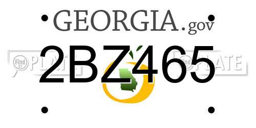 2BZ465 Georgia License Plate