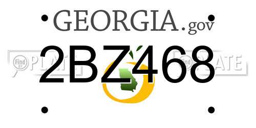 2BZ468 Georgia License Plate