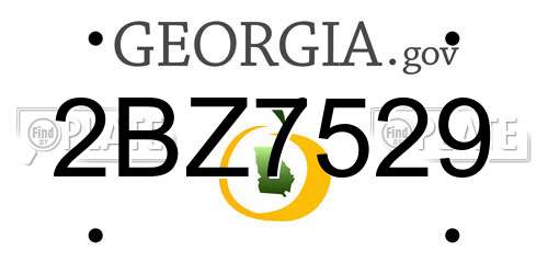 2BZ7529 Georgia License Plate