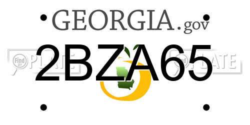 2BZA65 Georgia License Plate