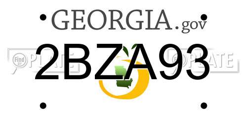 2BZA93 Georgia License Plate