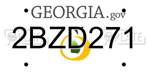 2BZD271 Georgia License Plate
