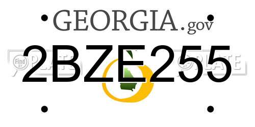 2BZE255 Georgia License Plate
