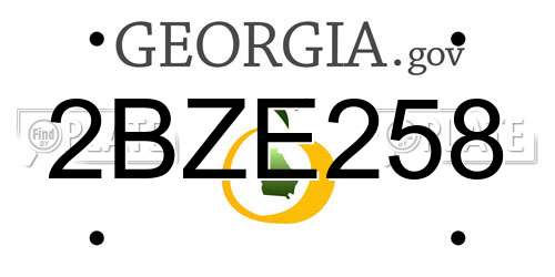 2BZE258 Georgia License Plate
