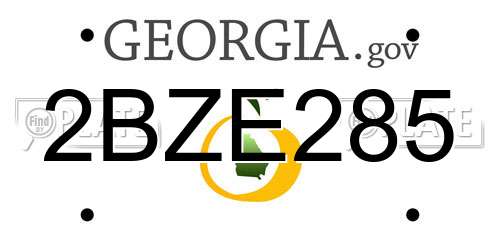 2BZE285 Georgia License Plate