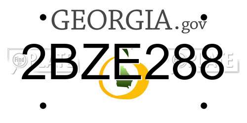 2BZE288 Georgia License Plate