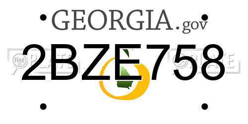 2BZE758 Georgia License Plate