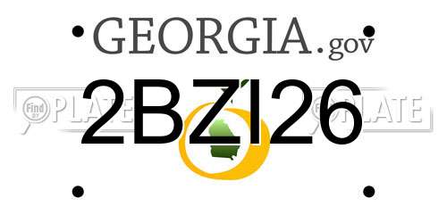 2BZI26 Georgia License Plate