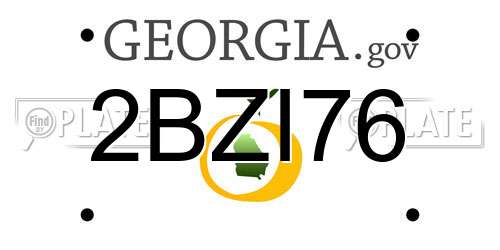 2BZI76 Georgia License Plate