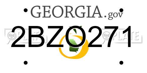 2BZO271 Georgia License Plate
