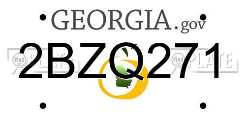 2BZQ271 Georgia License Plate