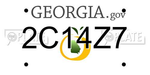 2C14Z7 Georgia License Plate