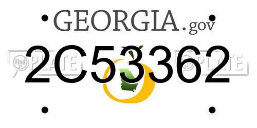 2C53362 Georgia License Plate
