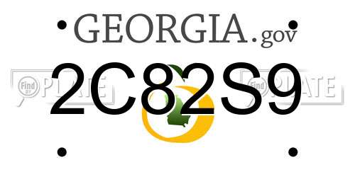2C82S9 Georgia License Plate