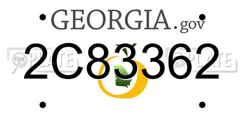 2C83362 Georgia License Plate