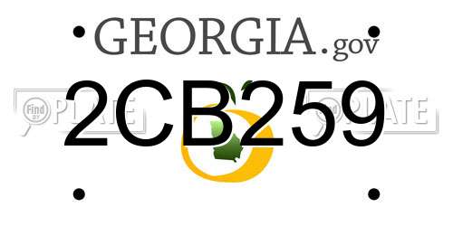 2CB259 Georgia License Plate