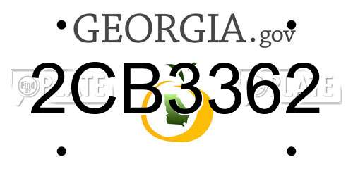 2CB3362 Georgia License Plate