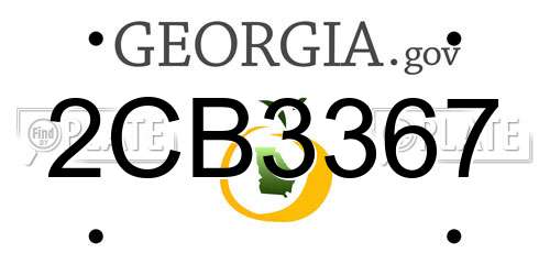 2CB3367 Georgia License Plate