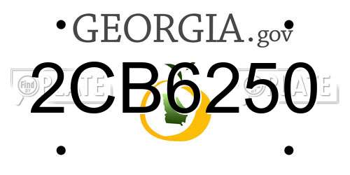 2CB6250 Georgia License Plate