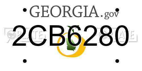 2CB6280 Georgia License Plate