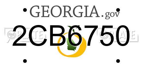 2CB6750 Georgia License Plate