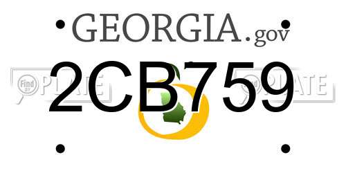 2CB759 Georgia License Plate